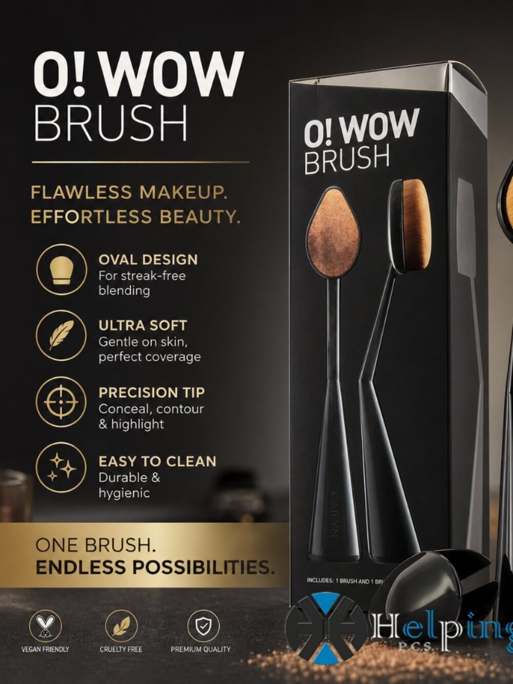 Cailyn Cosmetics O! Wow Makeup Face Brush - Flawlessly Blending
